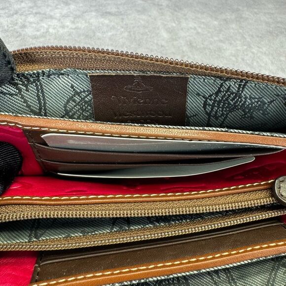 Vivienne Westwood Pink Embossed Leather Women's Bag Crossbody Wallet on Strap - Picture 9 of 15